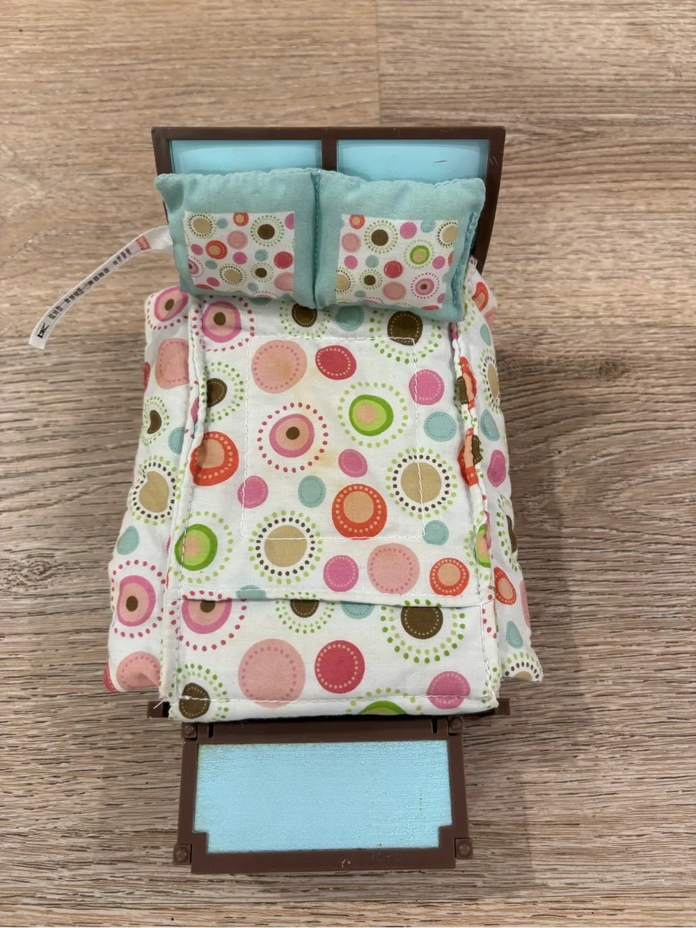 2007 Fisher Price Loving Family Dollhouse Master Bedroom Bed Bedding Bench